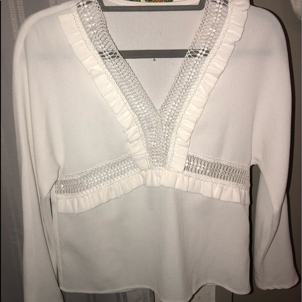 Maje lace trim blouse